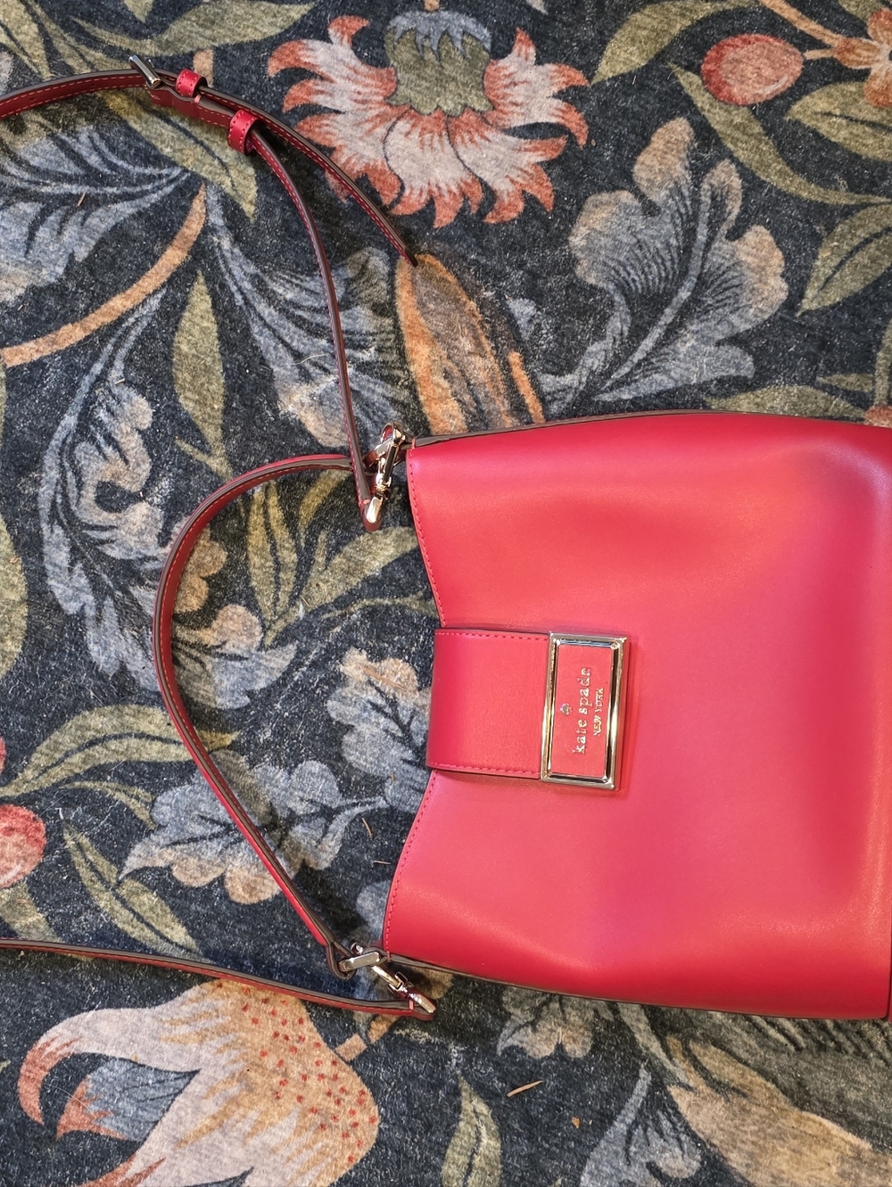 Kate Spade Regan Red Leather Crossbody Bag with Gold Hardware